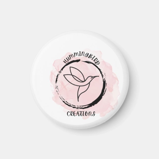 A hummingbird design for a logo on a keychain magnet (Front)