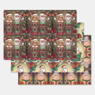 A humorous and unconventional depiction of a funny wrapping paper sheet