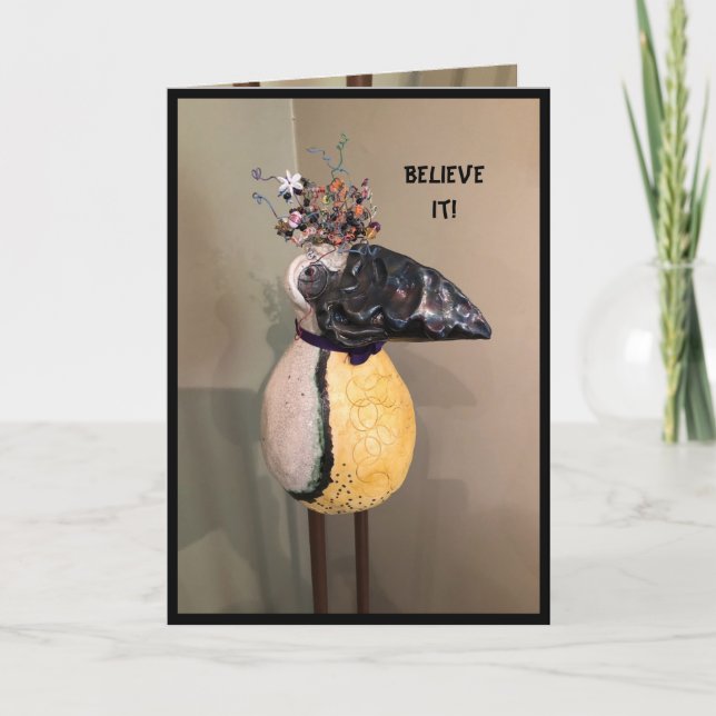 A humourous walking miracle card (Front)