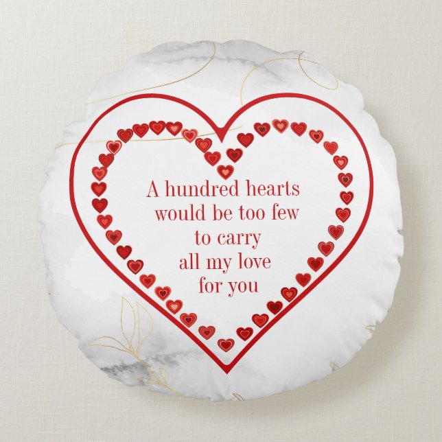 A Hundred Hearts, Round Cushion (Front)