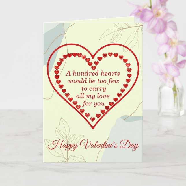 A Hundred Hearts, Valentin  Card (Orchid)