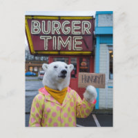 A Hungry Polar Bear in a Polka Dot Jacket