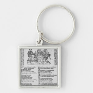 A hunting scene key ring