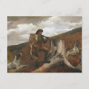 A Huntsmen and Dogs Canvas Print Postcard