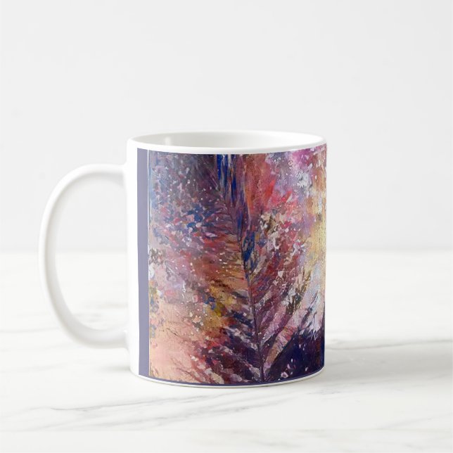 A.I. enhanced photo, beautiful leaf in nature  Coffee Mug (Left)