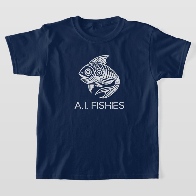 A.I. Fishies White Design Shirt (Laydown)