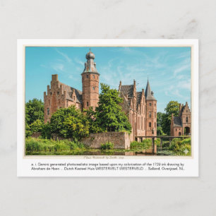 a. i. Gemini generated Kasteel WESTERVELT. Postcard
