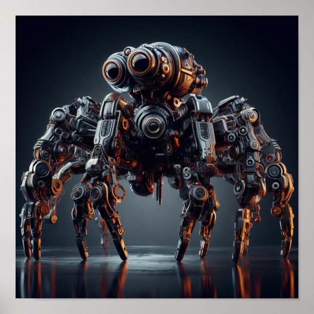 A.I. Macro of a Robotic Spider Poster (Front)