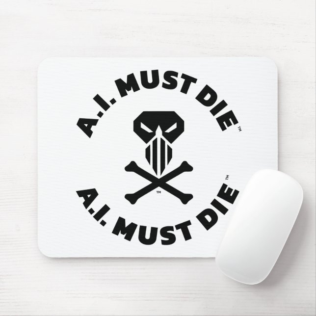 A.I. Must Die™ Logo (Bold Font) Mouse Pad (With Mouse)
