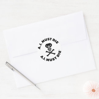 A.I. Must Die™ Logo (Bold Font) Stickers (20)