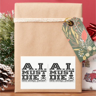 A.I. Must Die™ Logo (College Font) Stickers