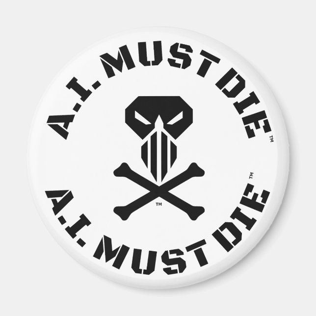 A.I. Must Die™ Logo (Military Font) Magnet (Front)