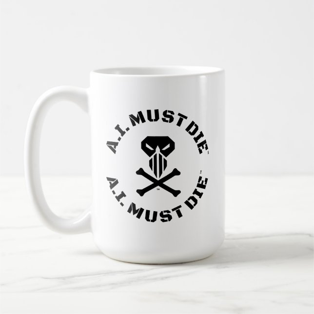 A.I. Must Die™ Logo Mug (Military Font) (Left)