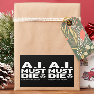 A.I. Must Die™ Logo (White Font) Stickers