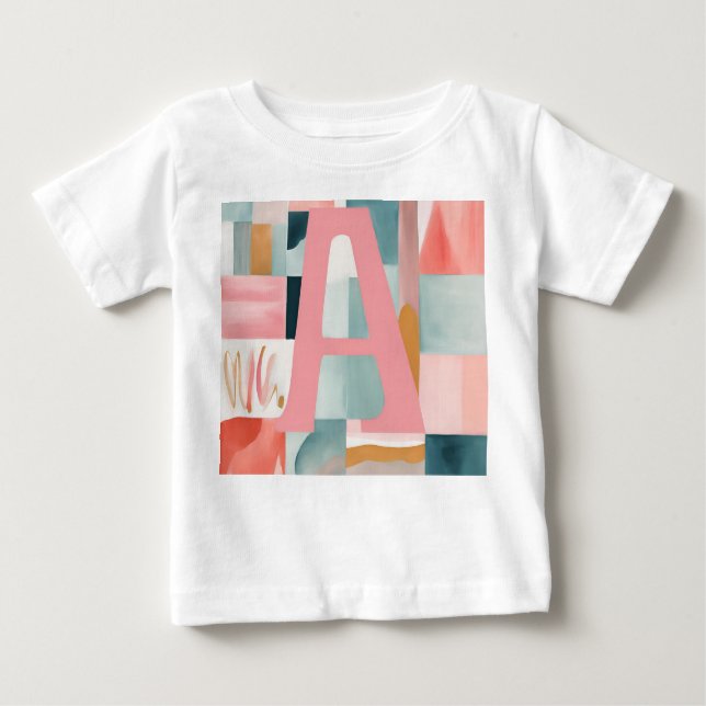 A in Pink AI art  Baby T-Shirt (Front)