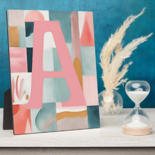 A in Pink AI art Plaque