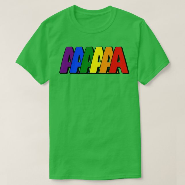 A Initial Letter A in Rainbow Colours T-Shirt (Design Front)