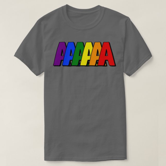 A Initial Letter A in Rainbow Colours T-Shirt (Design Front)