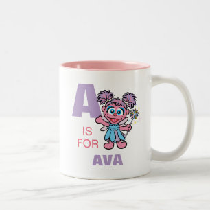 A is for Abby Cadabby   Add Your Name Two-Tone Coffee Mug