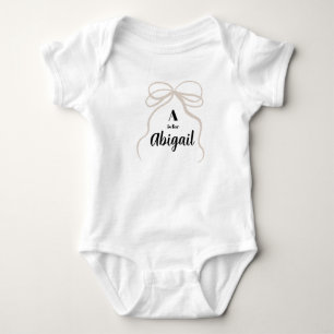 A is for Abigail Name Reveal Outfit Baby Bow Girl Bodysuit
