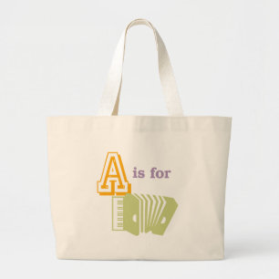 A is for Accordion Large Tote Bag