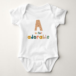 A is for Adorable 1-piece Baby Outfit Baby Bodysuit