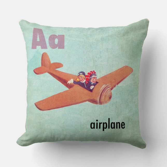 A is for Aeroplane Cushion (Front)