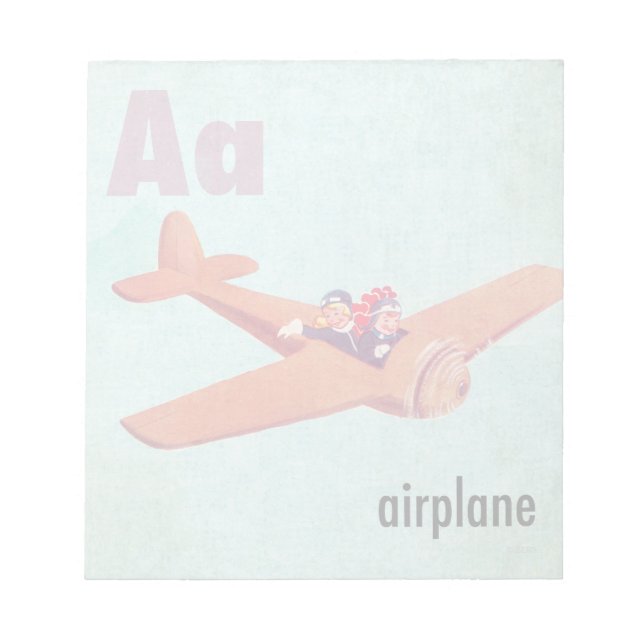 A is for Aeroplane Notepad (Front)