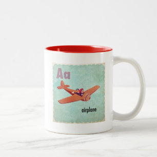 A is for Aeroplane Two-Tone Coffee Mug
