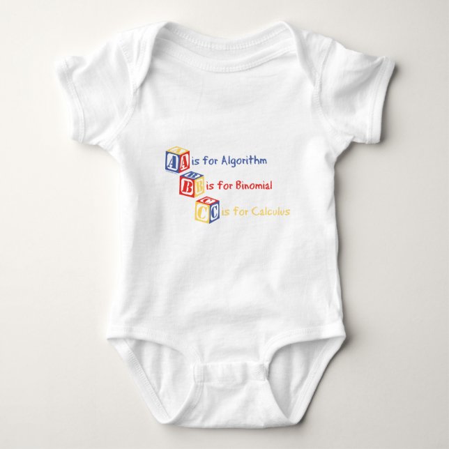 A is for Algorithm Baby Bodysuit (Front)