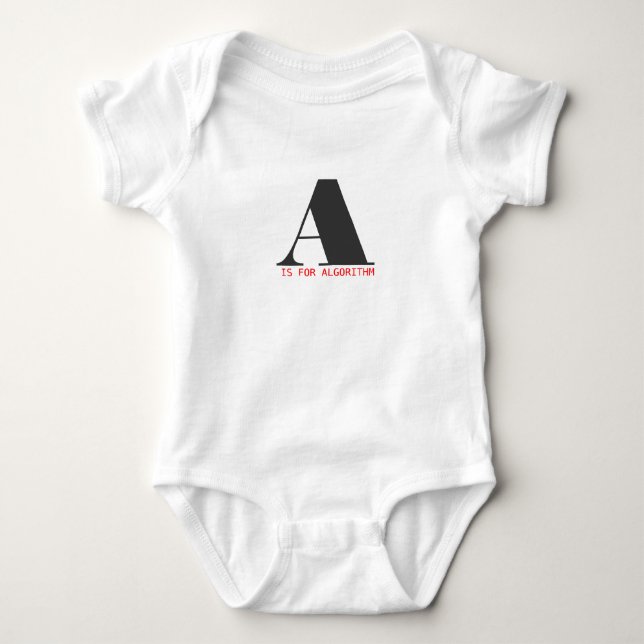 A is for algorithm baby bodysuit (Front)