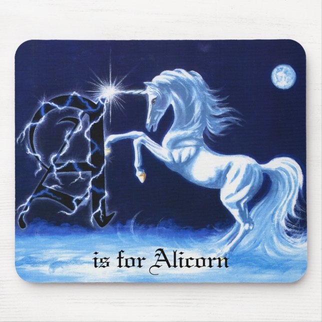 A is for Alicorn Mouse Pad (Front)