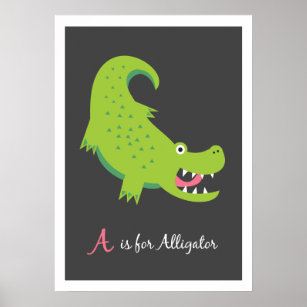 A is for Alligator - Alphabet Friends Art Print