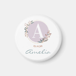 A is for Amelia (or Custom Name) Baby Girl Womens Magnet