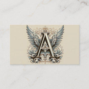 A is For Angel Alphabet Letter Initial Business Card