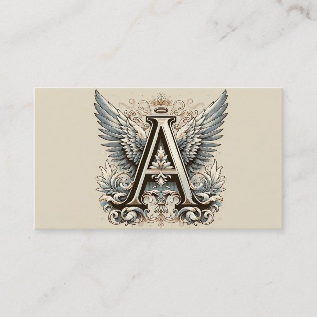 A is For Angel Alphabet Letter Initial Business Card (Front)