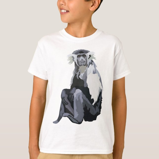A is for Angolan Colobus Monkey T-Shirt (Front)
