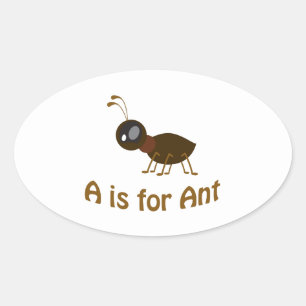 A is for Ant Oval Sticker