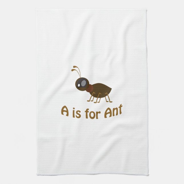 A is for Ant Tea Towel (Vertical)
