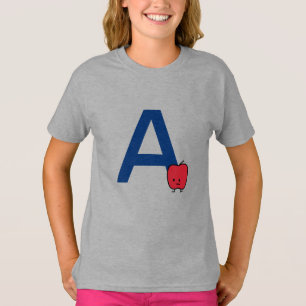A is for Apple alphabet abc letter learning cute T-Shirt