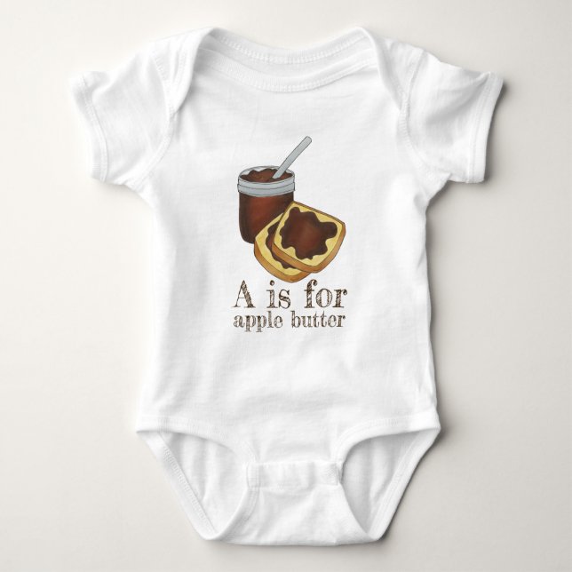 A is for Apple Butter Pennsylvania Dutch Amish Baby Bodysuit (Front)