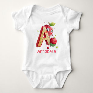 A is for Apple Personalise Baby Bodysuit