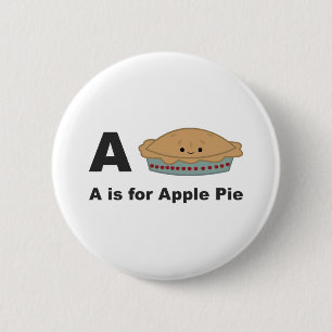 A is for Apple Pie 6 Cm Round Badge