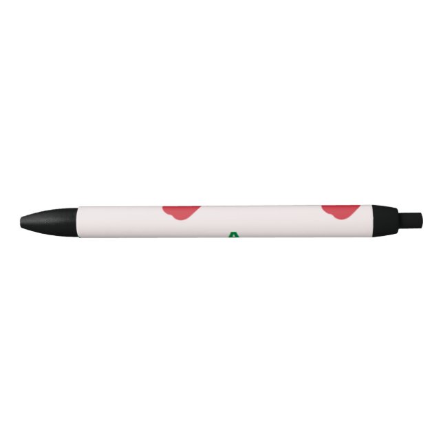 A is for apple pink black ink pen (Front)
