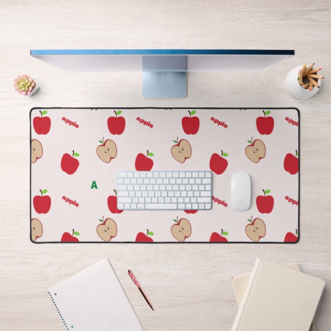 A is for apple pink desk mat (Office 1)