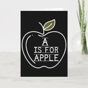 A Is For Apple Pre-k Kindergarten Teacher Student Card