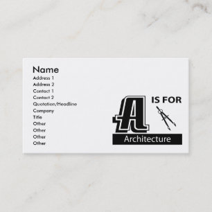 A Is For Architecture Business Card