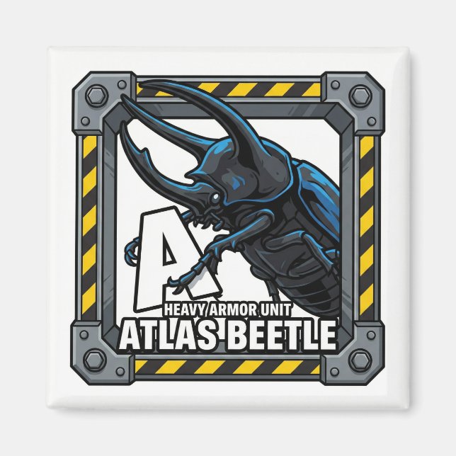 A is for Atlas Beetle – GTA Style ABC Learning Magnet (Front)