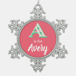 A is for Avery Christmas Ornament Custom A Name