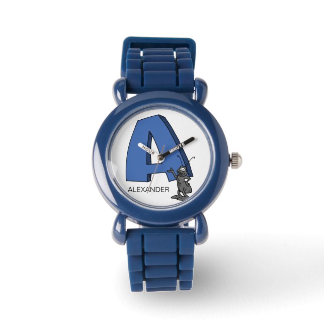 A is for ___ custom name Kid's Watch (Front)